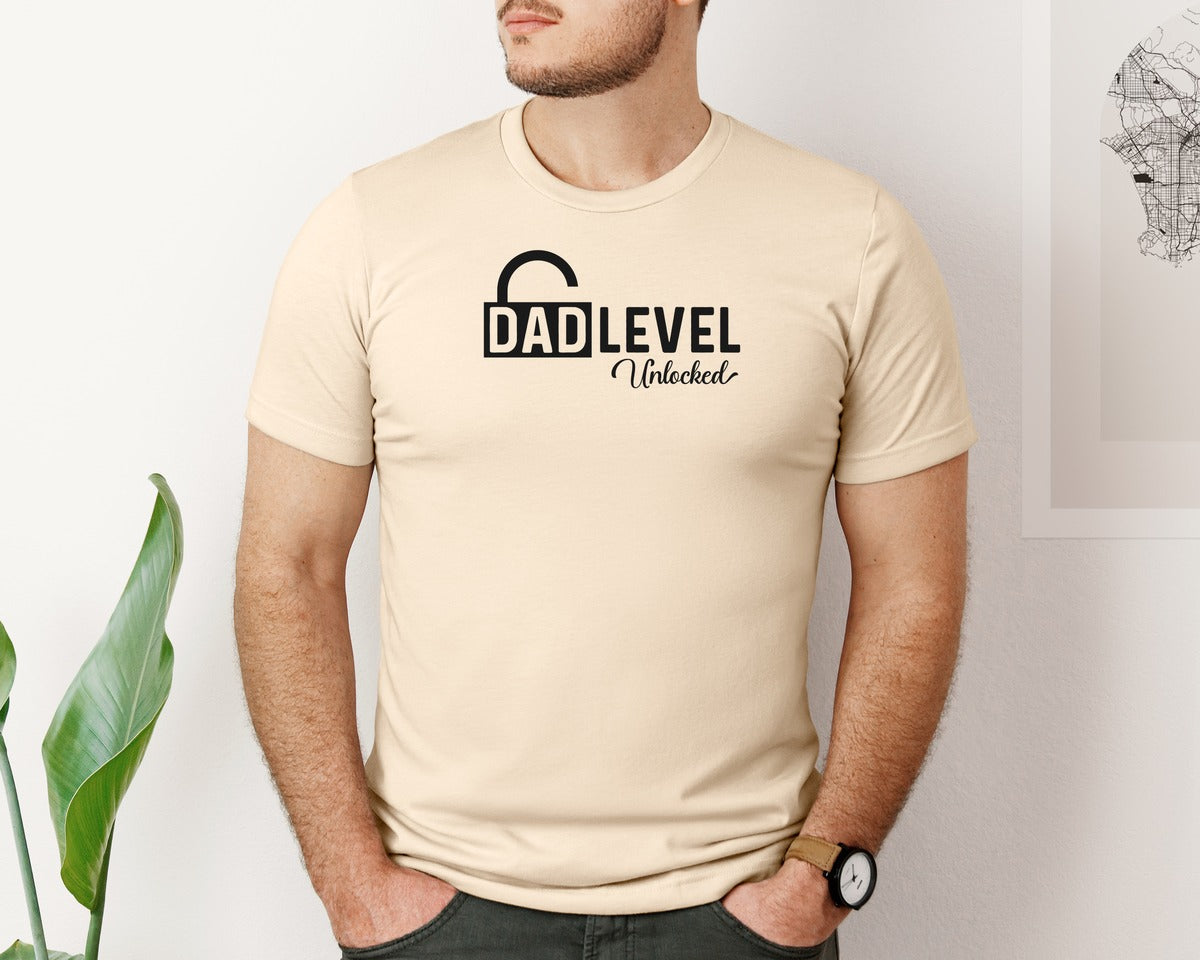 brand:Bella Canvas|color:Soft Cream|Dad Level Unlocked T Shirt Design V1 Graphic T-Shirt