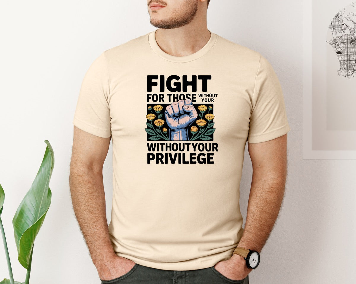 brand:Bella Canvas|color:Soft Cream|Fist And Flowers Power And Protest Graphic T-Shirt
