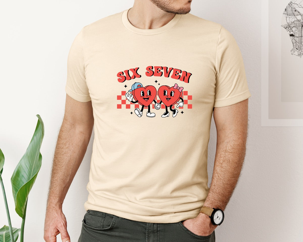 brand:Bella Canvas|color:Soft Cream|Six Seven Valentine Couple Boy And Girl Graphic T-Shirt