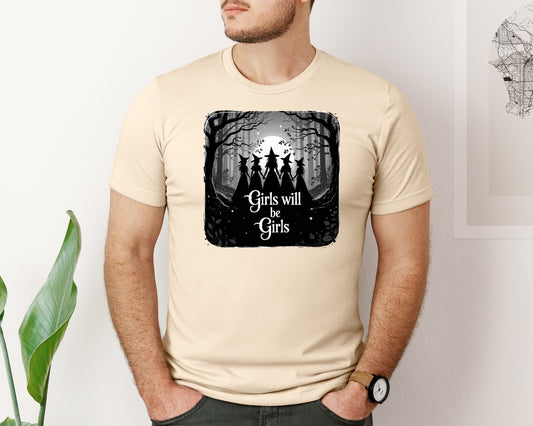 Girls Will Be Girls Feminist Witch Graphic T-Shirt