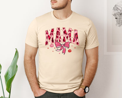 brand:Bella Canvas|color:Soft Cream|Mama Valentines Day Varsity Pngmama Graphic T-Shirt
