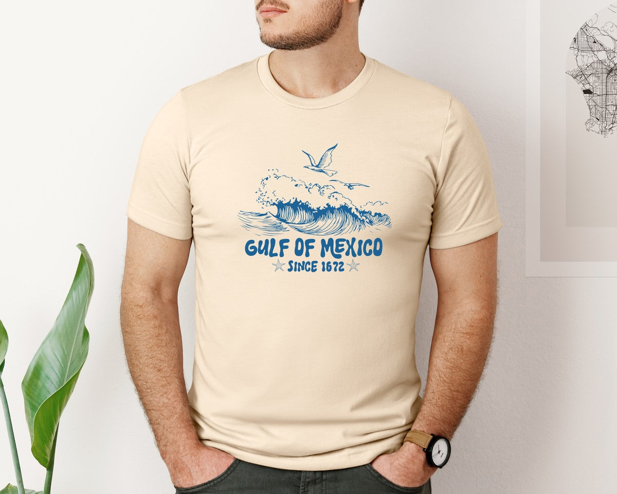 brand:Bella Canvas|color:Soft Cream|Vintage Summer Gulf Of Mexico Graphic T-Shirt