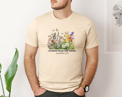 brand:Bella Canvas|color:Soft Cream|His Mercies Are New Every Morning 18 Graphic T-Shirt