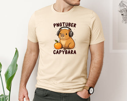 brand:Bella Canvas|color:Soft Cream|Pngtuber Capybara Gamer T Shirt Graphic T-Shirt