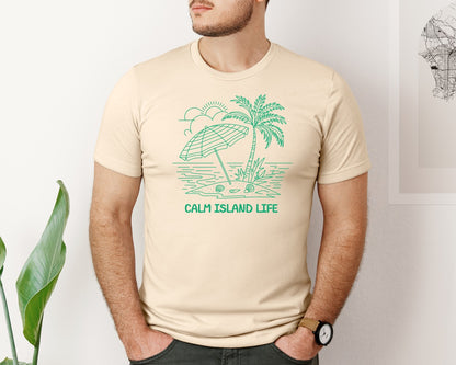 brand:Bella Canvas|color:Soft Cream|Calm Island Life Graphic T-Shirt