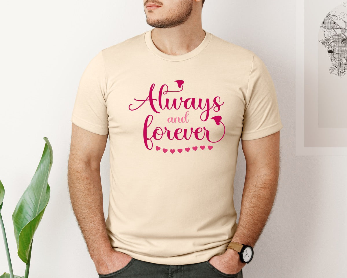 brand:Bella Canvas|color:Soft Cream|Valentine Sentiments Clip Art Graphic T-Shirt