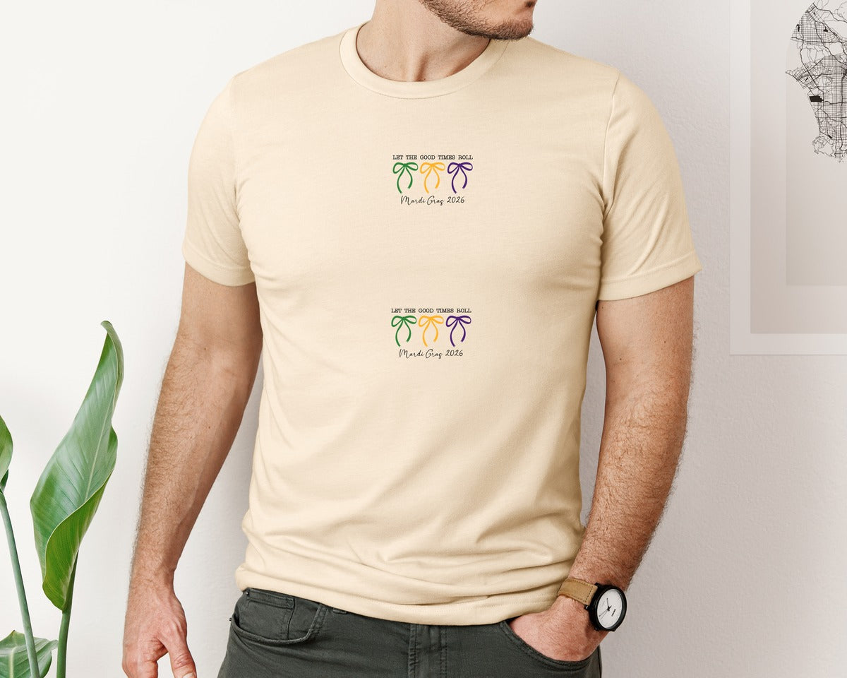 brand:Bella Canvas|color:Soft Cream|Western Mardi Gras Louisiana 2 Graphic T-Shirt
