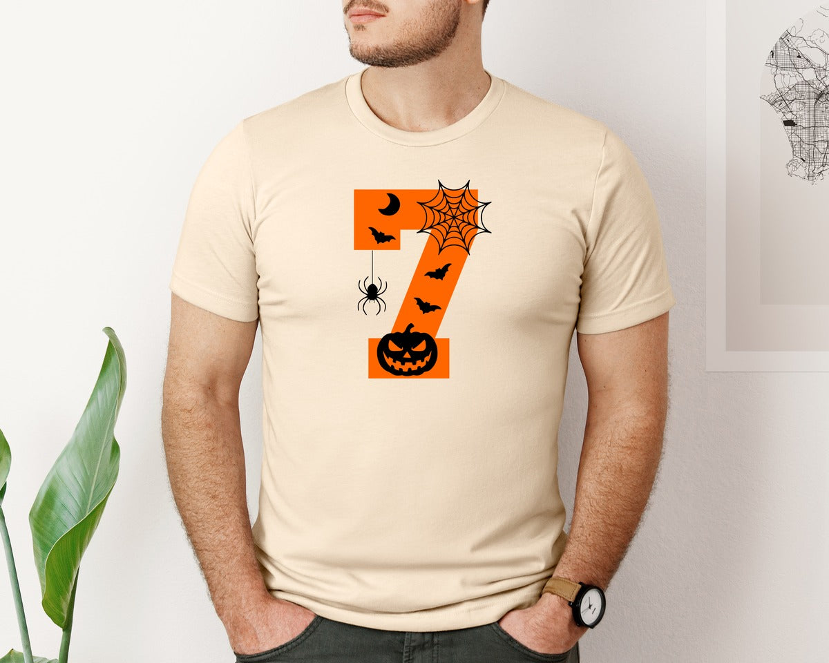 brand:Bella Canvas|color:Soft Cream|6 7 Halloween Design Set Graphic T-Shirt