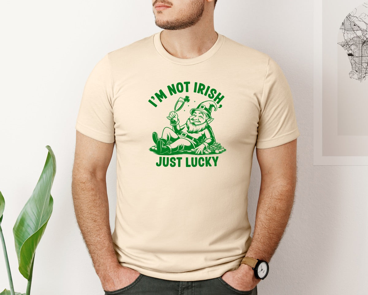 brand:Bella Canvas|color:Soft Cream|Im Not Irish Just Lucky Design Graphic T-Shirt