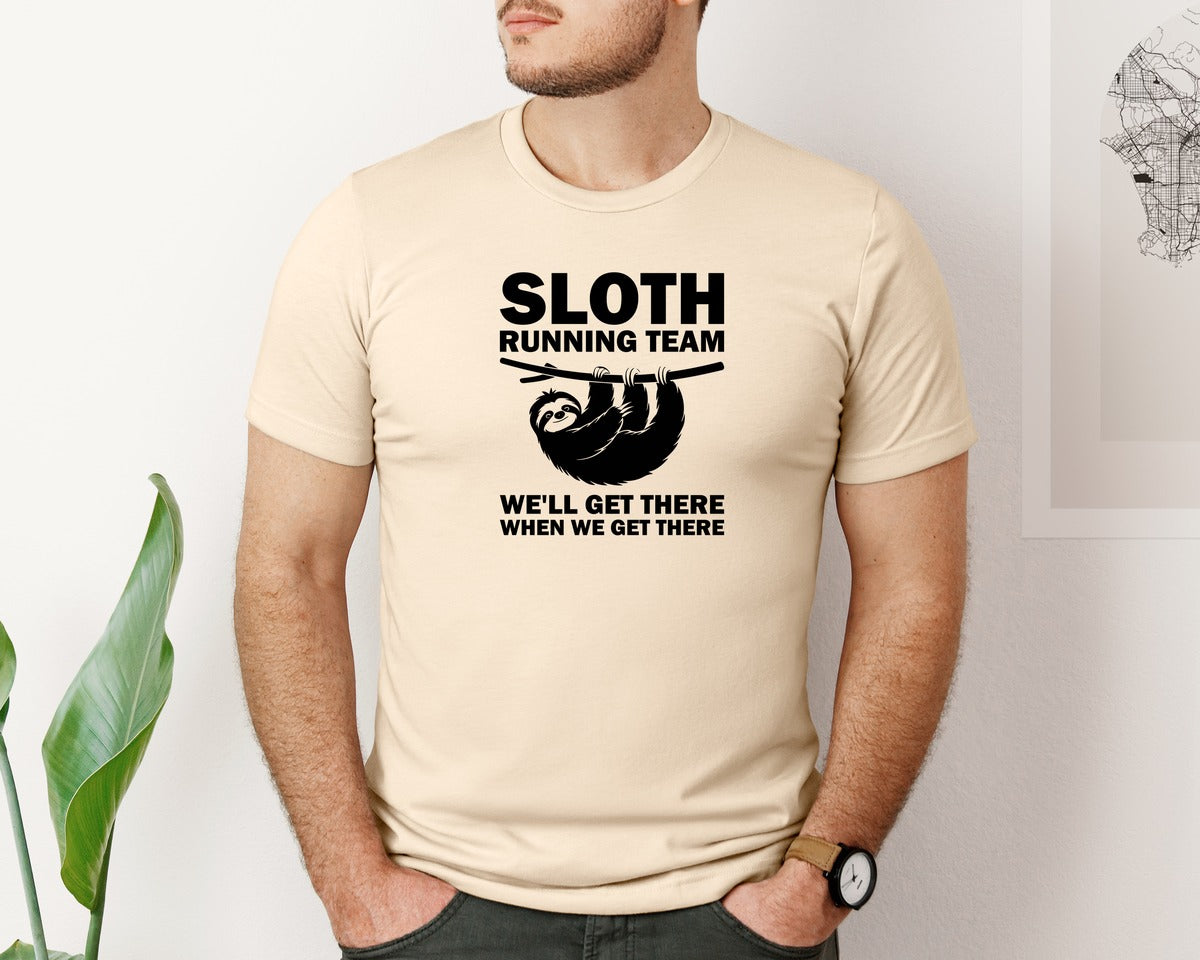brand:Bella Canvas|color:Soft Cream|Sloth Running Team T Shirt 2 Graphic T-Shirt