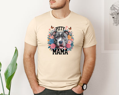 brand:Bella Canvas|color:Soft Cream|Pitty Mama Cute Pitbull Dog Graphic T-Shirt
