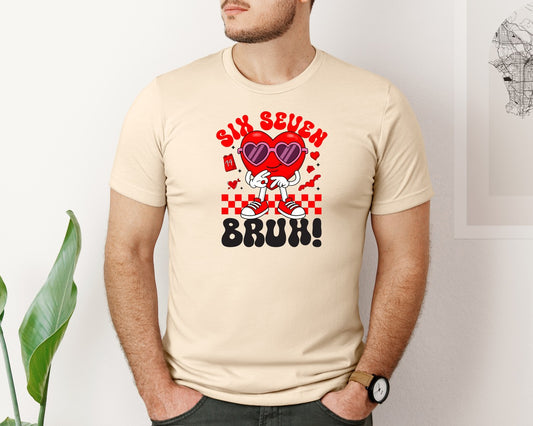 Funny Viral Valentine Six Seven Meme Graphic T-Shirt