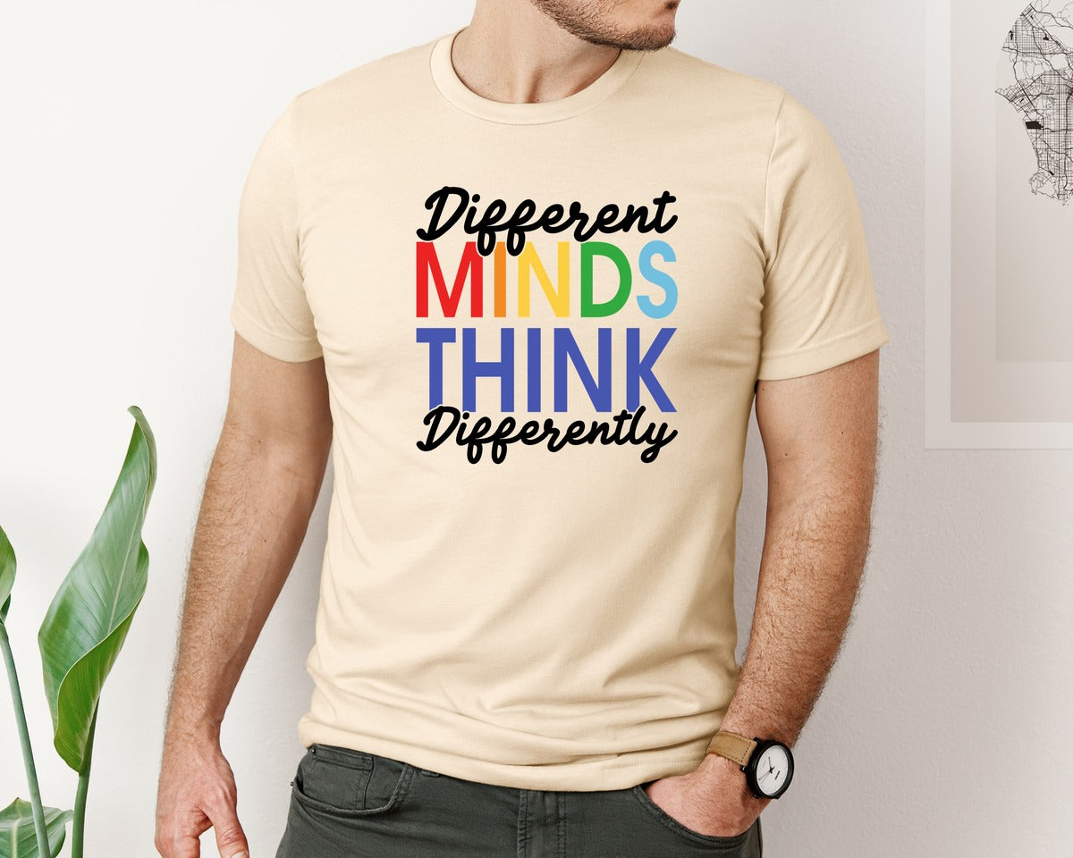 brand:Bella Canvas|color:Soft Cream|Different Minds Autism T Shirt Graphic T-Shirt