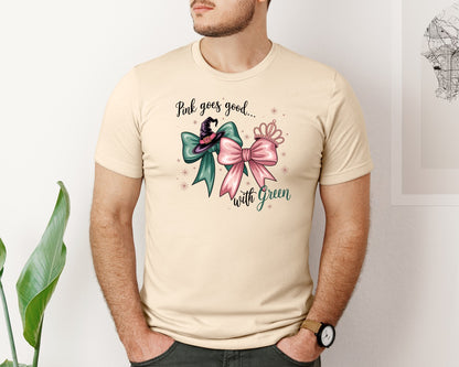 brand:Bella Canvas|color:Soft Cream|Pink Goes Good With Green 4 Graphic T-Shirt