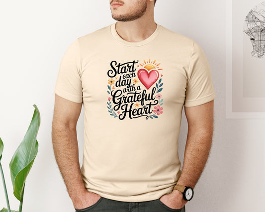Start Each Day With A Grateful Heart Graphic T-Shirt