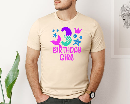 Mermaid 3Rd Birthday Girl Graphic T-Shirt