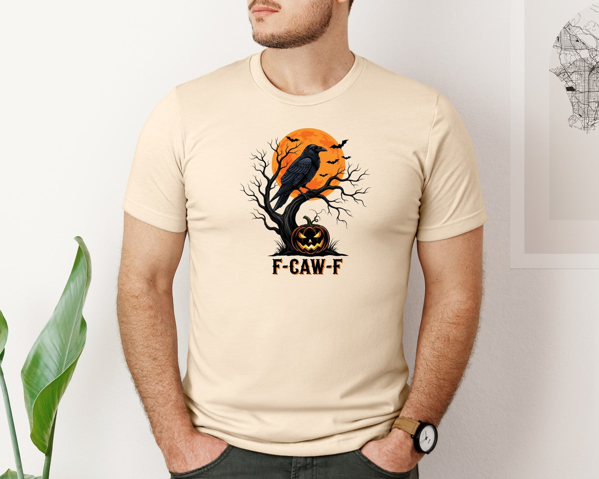 brand:Bella Canvas|color:Soft Cream|Funny Raven Black Bird Crow 2 Graphic T-Shirt