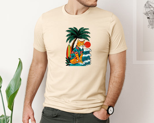 Surf Cat Beach Cat Graphic T-Shirt