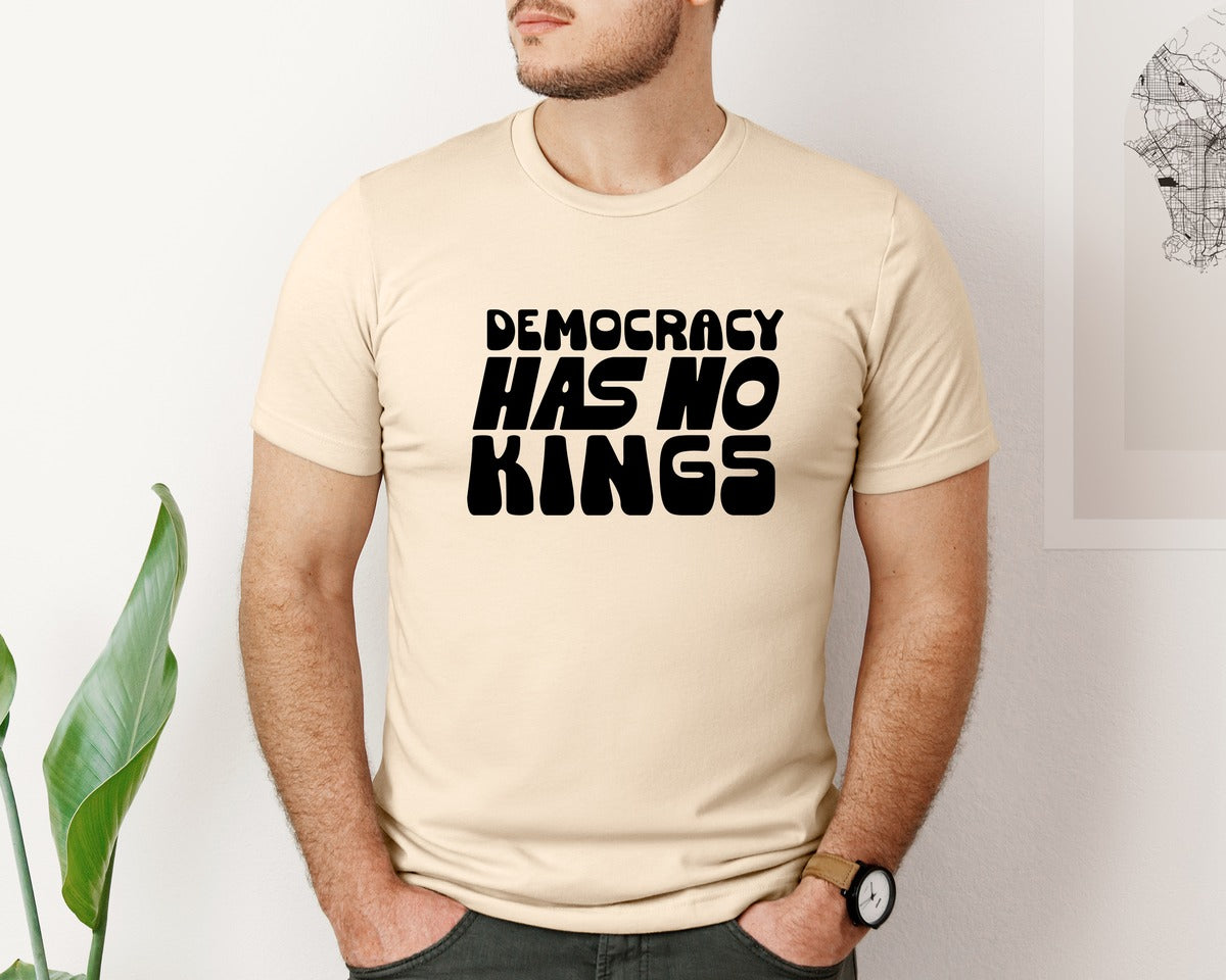 brand:Bella Canvas|color:Soft Cream|Democracy Has No Kings Graphic T-Shirt