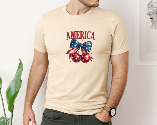 America Cherries Cherry Bow 7 Graphic T-Shirt
