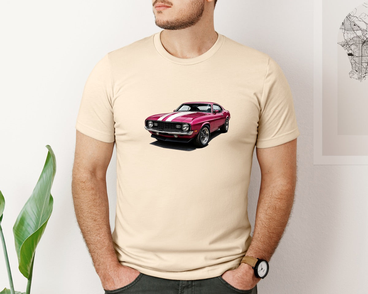 brand:Bella Canvas|color:Soft Cream|Watercolor Muscle Cars Wate 35 Graphic T-Shirt