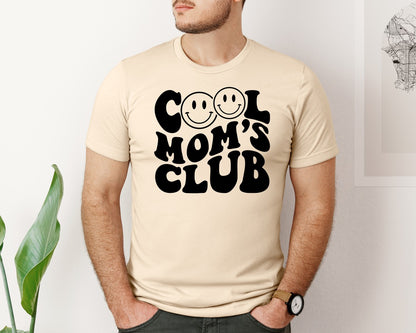 brand:Bella Canvas|color:Soft Cream|Cool Moms Club Wavy 2 Graphic T-Shirt