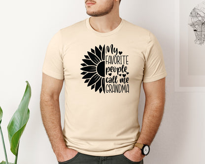 brand:Bella Canvas|color:Soft Cream|Grandma Sunflower Grandma Graphic T-Shirt