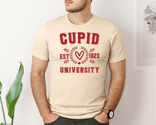 Cupid University Valentines Day Sv Graphic T-Shirt