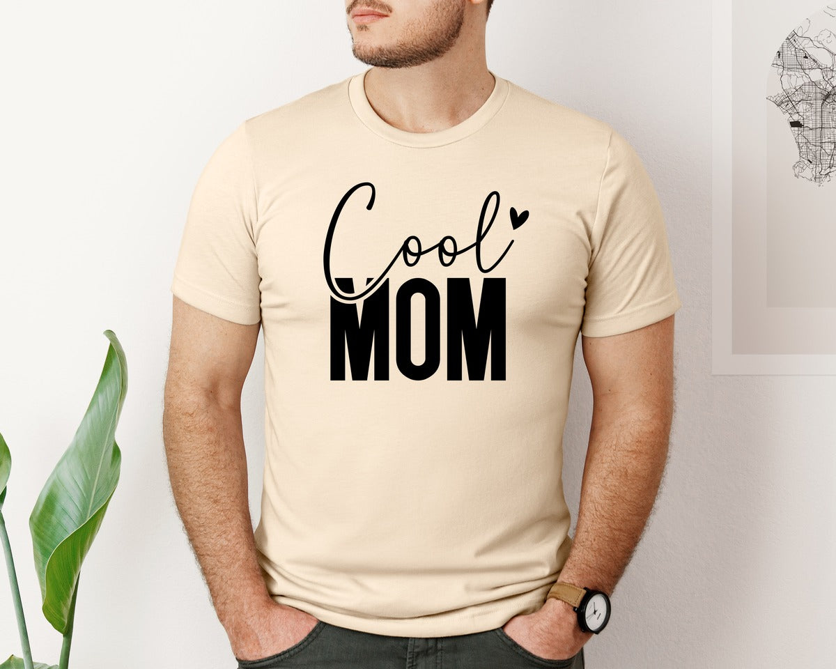 brand:Bella Canvas|color:Soft Cream|Cool Mom Funny Mom Mama Graphic T-Shirt