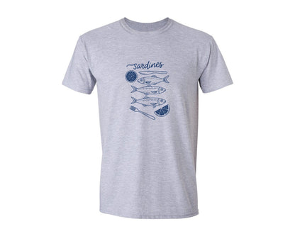 brand:Generic|color:Sports Grey / Athletic Heather|Sardines Graphic T-Shirt