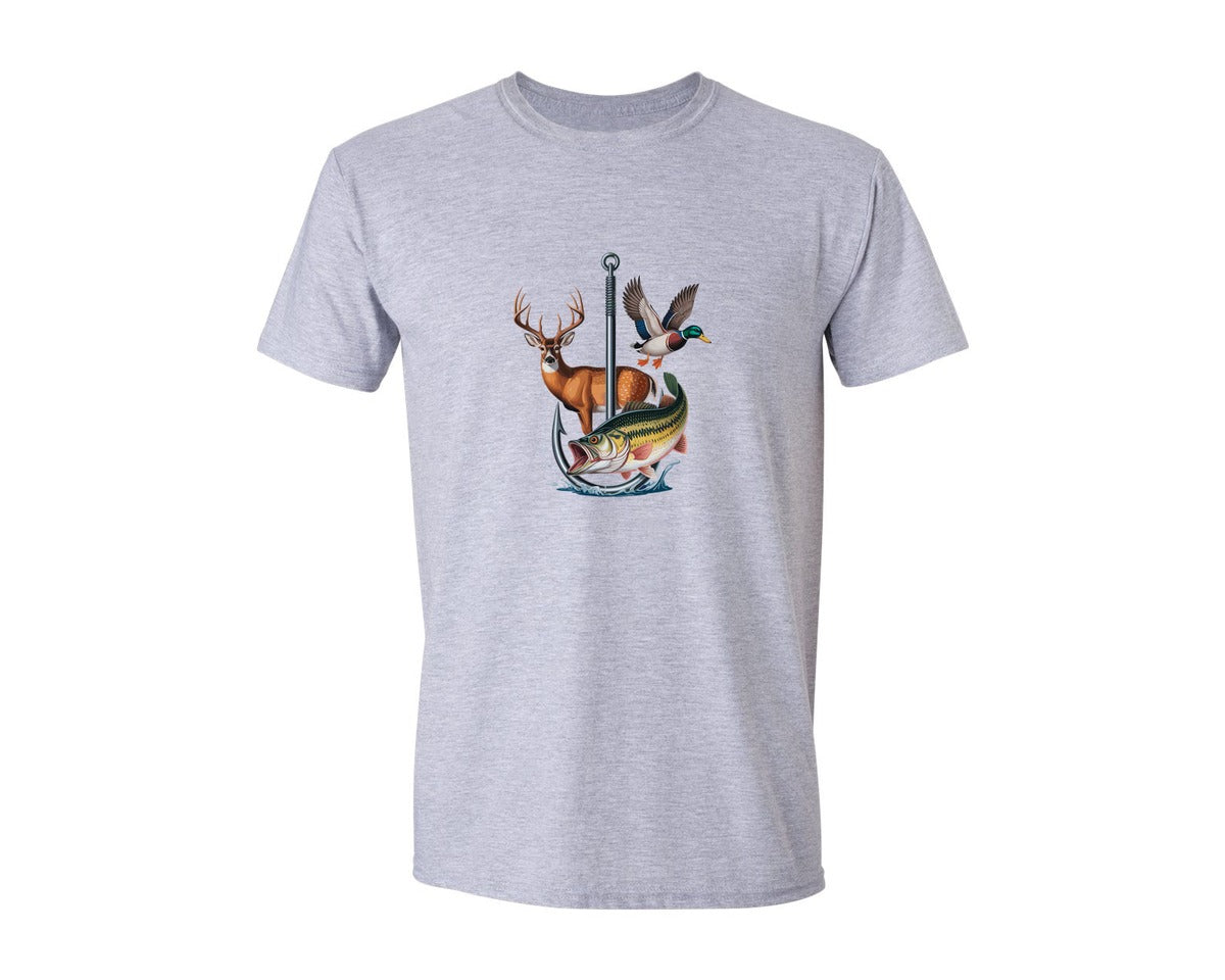 brand:Generic|color:Sports Grey / Athletic Heather|Hunting Fishing Farming Desi Graphic T-Shirt