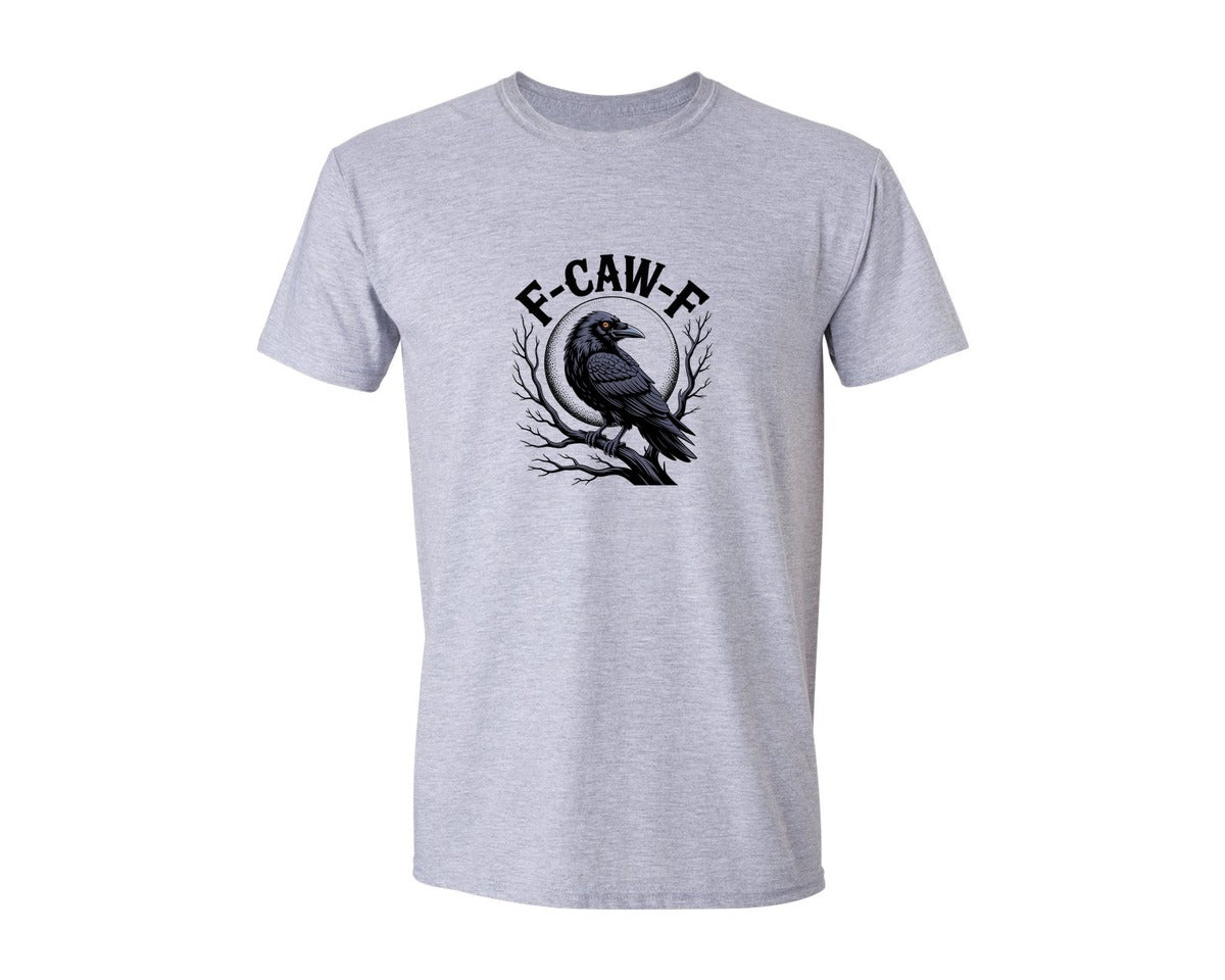 brand:Generic|color:Sports Grey / Athletic Heather|F Caw F Funny Black Crow Humor Graphic T-Shirt