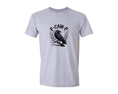 brand:Generic|color:Sports Grey / Athletic Heather|F Caw F Funny Black Crow Humor Graphic T-Shirt