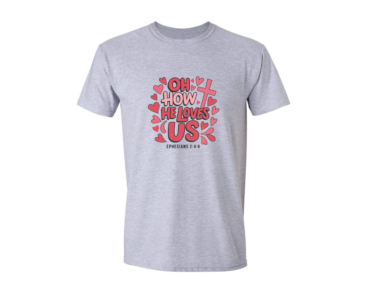 brand:Generic|color:Sports Grey / Athletic Heather|Funny Valentine Xoxo Graphic T-Shirt