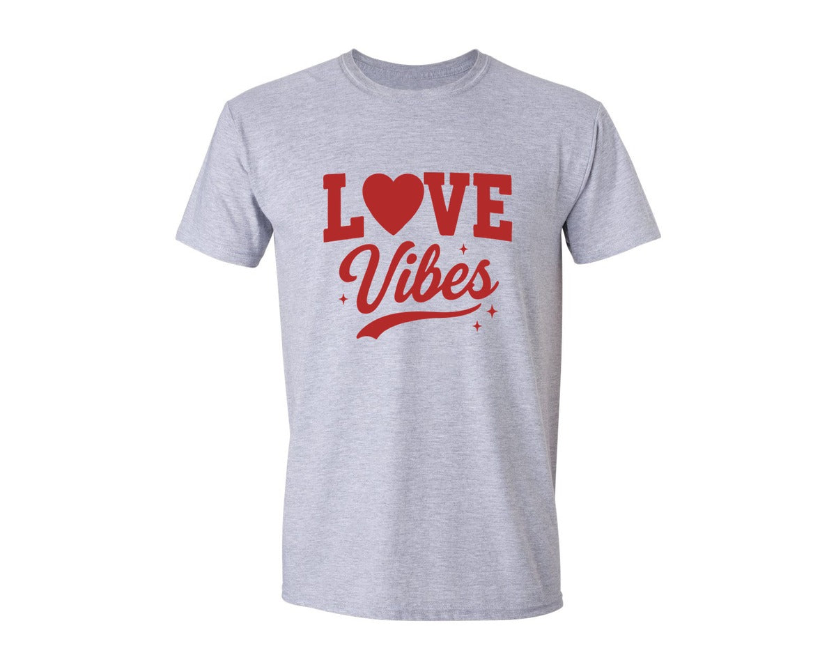 brand:Generic|color:Sports Grey / Athletic Heather|Love Vibes 18 Graphic T-Shirt