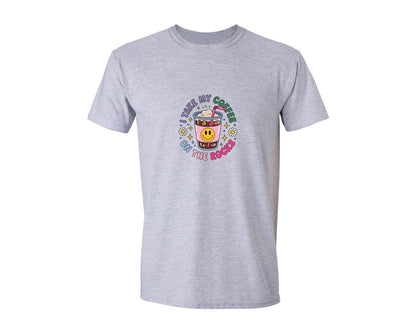 brand:Generic|color:Sports Grey / Athletic Heather|I Take My Coffee On The Rocks Summer Graphic T-Shirt