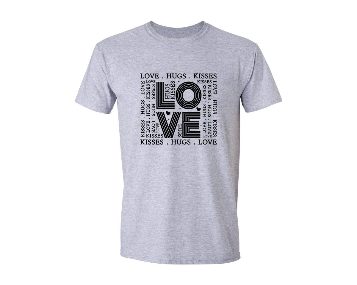 brand:Generic|color:Sports Grey / Athletic Heather|Valentine Subway Art Love Shirt Graphic T-Shirt