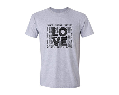 brand:Generic|color:Sports Grey / Athletic Heather|Valentine Subway Art Love Shirt Graphic T-Shirt