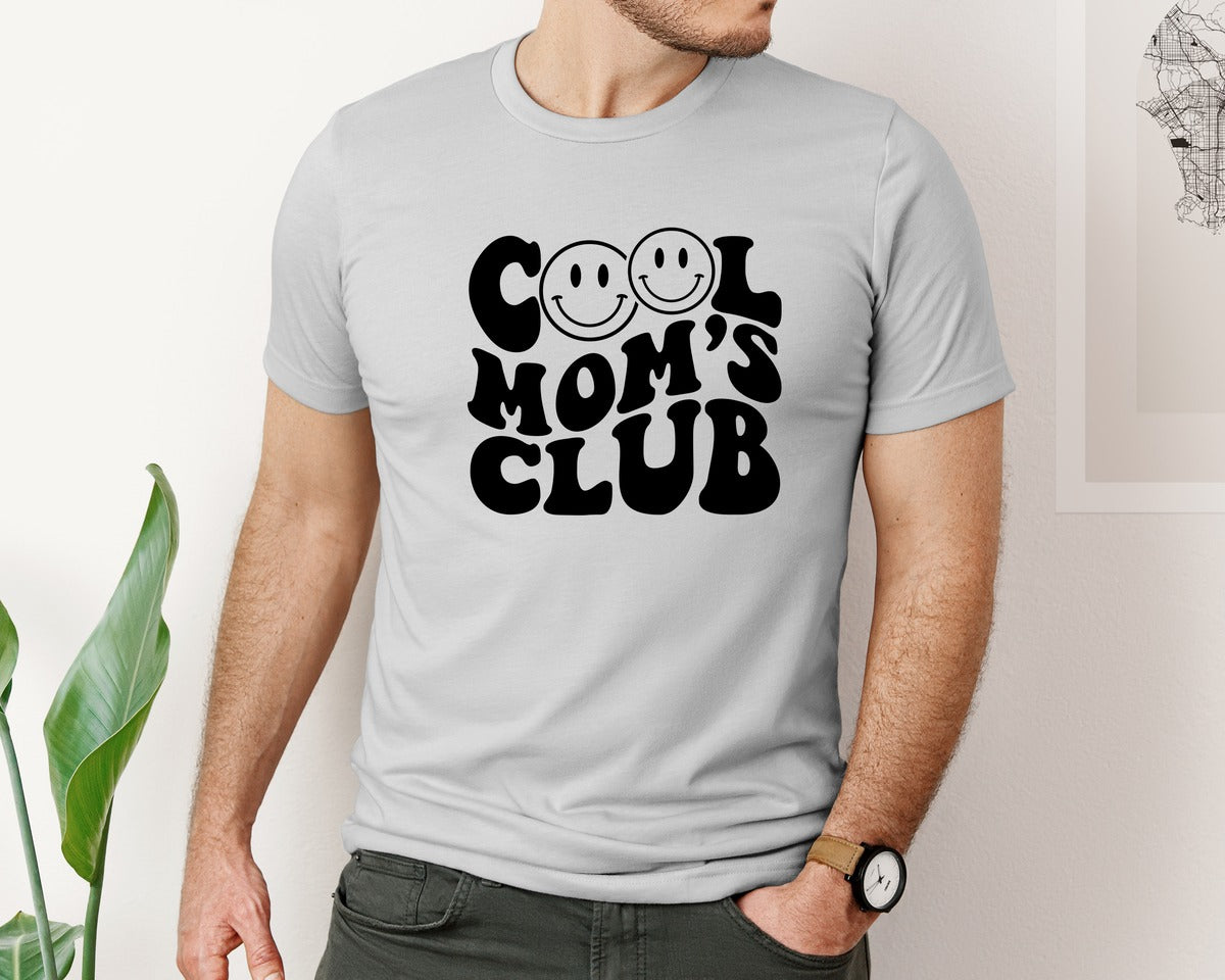 brand:Bella Canvas|color:Sports Grey / Athletic Heather|Cool Moms Club Wavy 2 Graphic T-Shirt