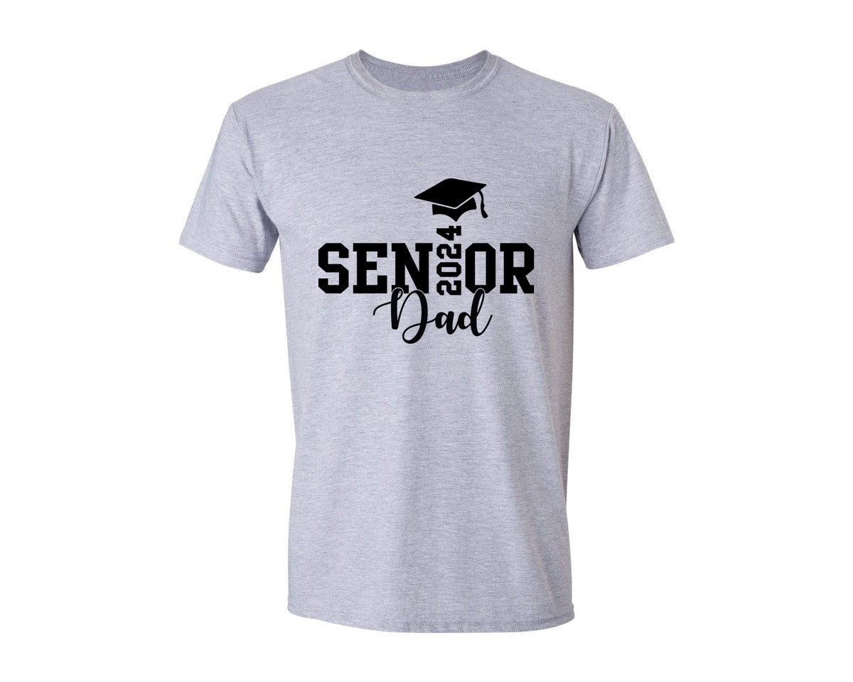 brand:Generic|color:Sports Grey / Athletic Heather|Senior Dad 2024 T Shirt Design Graphic T-Shirt