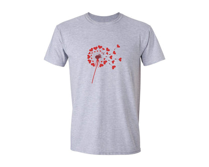 brand:Generic|color:Sports Grey / Athletic Heather|Valentines Day Heart Dandelion 2 Graphic T-Shirt