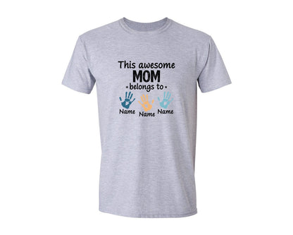 brand:Generic|color:Sports Grey / Athletic Heather|Mothers Day Mom Life Custom Kids Graphic T-Shirt