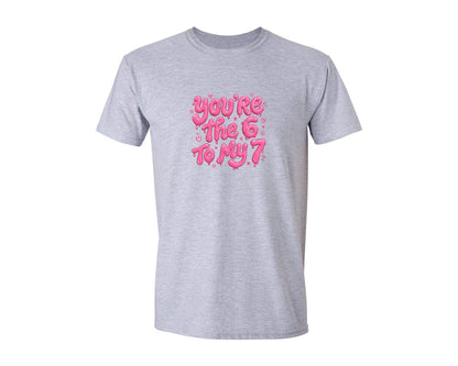 brand:Generic|color:Sports Grey / Athletic Heather|Youre The 6 To My 7 Valentine Love 67 Graphic T-Shirt