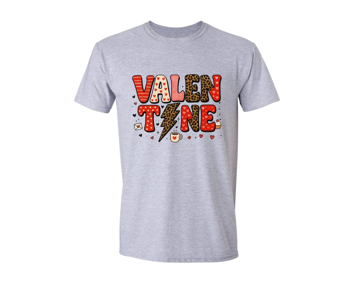 brand:Generic|color:Sports Grey / Athletic Heather|Valentine Valentines Day Graphic T-Shirt