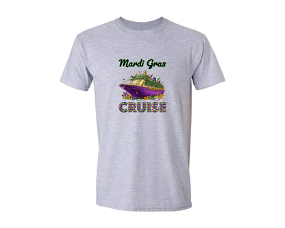 brand:Generic|color:Sports Grey / Athletic Heather|Mardi Gras Cruise Ship Graphic T-Shirt