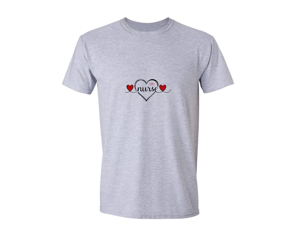 brand:Generic|color:Sports Grey / Athletic Heather|Nurse Valentine Quote Graphic T-Shirt