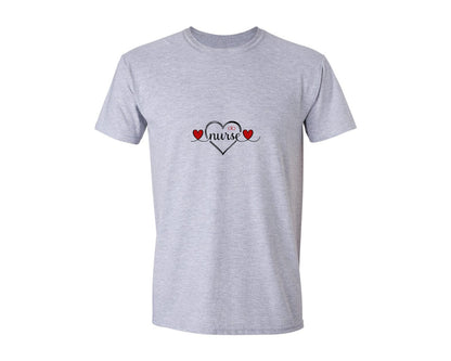 brand:Generic|color:Sports Grey / Athletic Heather|Nurse Valentine Quote Graphic T-Shirt