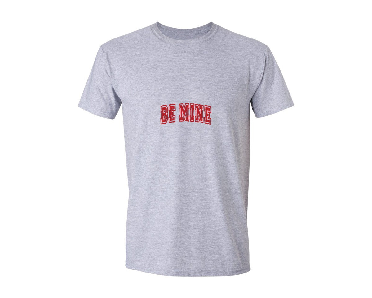 brand:Generic|color:Sports Grey / Athletic Heather|Be Mine Valentines Day Graphic T-Shirt