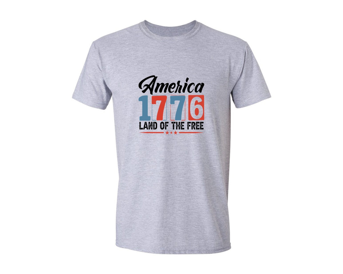 brand:Generic|color:Sports Grey / Athletic Heather|1776 4Th Of July America Graphic T-Shirt