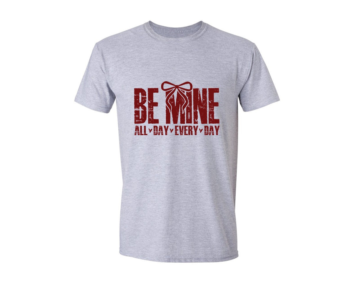 brand:Generic|color:Sports Grey / Athletic Heather|Be Mine Valentines Heart Valentines Graphic T-Shirt